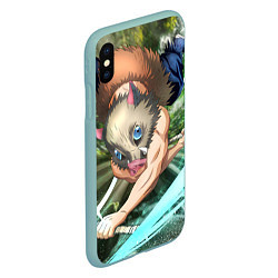 Чехол iPhone XS Max матовый Клинок рассекающий демонов Иносукэ Хасибира, цвет: 3D-мятный — фото 2