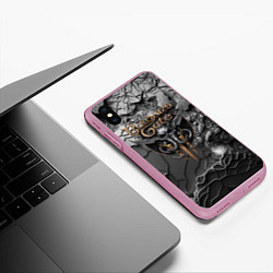 Чехол iPhone XS Max матовый Baldurs Gate 3 logo dark, цвет: 3D-розовый — фото 2
