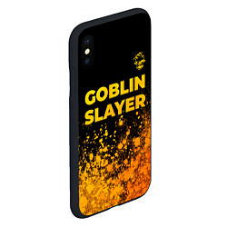 Чехол iPhone XS Max матовый Goblin Slayer - gold gradient: символ сверху, цвет: 3D-черный — фото 2