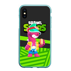 Чехол iPhone XS Max матовый Doug Brawl stars green black, цвет: 3D-мятный