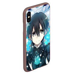 Чехол iPhone XS Max матовый Sword Art Online Кадзуто Киригая, цвет: 3D-коричневый — фото 2