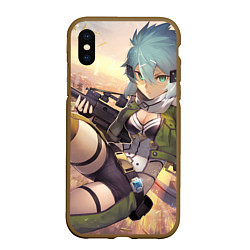 Чехол iPhone XS Max матовый Sword Art Online Сино Асада, цвет: 3D-коричневый