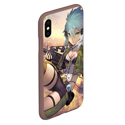 Чехол iPhone XS Max матовый Sword Art Online Сино Асада, цвет: 3D-коричневый — фото 2