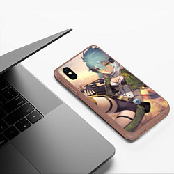 Чехол iPhone XS Max матовый Sword Art Online Сино Асада, цвет: 3D-коричневый — фото 2