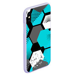 Чехол iPhone XS Max матовый Шестиугольники абстрактный фон, цвет: 3D-светло-сиреневый — фото 2
