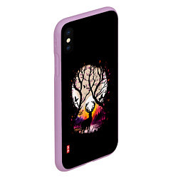 Чехол iPhone XS Max матовый Лесной король ночью, цвет: 3D-сиреневый — фото 2