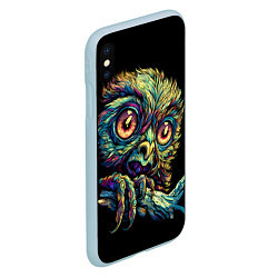 Чехол iPhone XS Max матовый Психоделический тамарин, цвет: 3D-голубой — фото 2