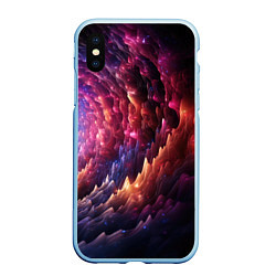 Чехол iPhone XS Max матовый Звездная космическая спираль, цвет: 3D-голубой