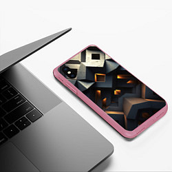 Чехол iPhone XS Max матовый Объемные конструкция, цвет: 3D-малиновый — фото 2