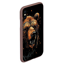 Чехол iPhone XS Max матовый Бурый медведь, цвет: 3D-коричневый — фото 2