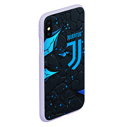 Чехол iPhone XS Max матовый Juventus abstract blue logo, цвет: 3D-светло-сиреневый — фото 2