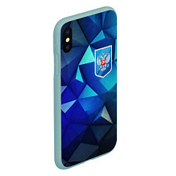 Чехол iPhone XS Max матовый Russia blue abstract, цвет: 3D-мятный — фото 2