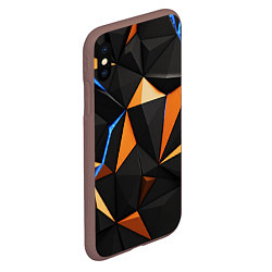Чехол iPhone XS Max матовый Оранжевые и черные элементы, цвет: 3D-коричневый — фото 2