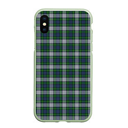 Чехол iPhone XS Max матовый Клетка зеленая, цвет: 3D-салатовый