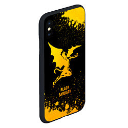 Чехол iPhone XS Max матовый Black Sabbath - gold gradient, цвет: 3D-черный — фото 2