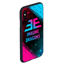 Чехол iPhone XS Max матовый Imagine Dragons - neon gradient, цвет: 3D-черный — фото 2