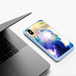 Чехол iPhone XS Max матовый Доктор Стоун Сэнку Исигами, цвет: 3D-голубой — фото 2