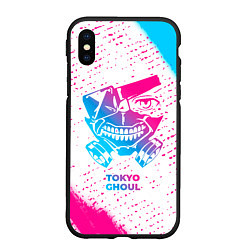 Чехол iPhone XS Max матовый Tokyo Ghoul neon gradient style, цвет: 3D-черный