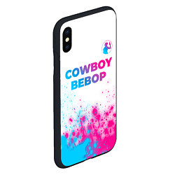 Чехол iPhone XS Max матовый Cowboy Bebop neon gradient style: символ сверху, цвет: 3D-черный — фото 2