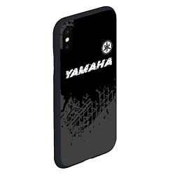 Чехол iPhone XS Max матовый Yamaha speed на темном фоне со следами шин: символ, цвет: 3D-черный — фото 2