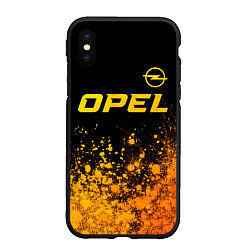 Чехол iPhone XS Max матовый Opel - gold gradient: символ сверху