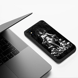 Чехол iPhone XS Max матовый Ведьма на троне из черепов, цвет: 3D-черный — фото 2
