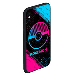 Чехол iPhone XS Max матовый Pokemon - neon gradient, цвет: 3D-черный — фото 2