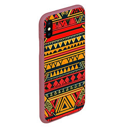 Чехол iPhone XS Max матовый Этнический африканский узор, цвет: 3D-малиновый — фото 2