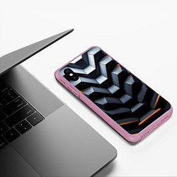 Чехол iPhone XS Max матовый Объемная конструкция, цвет: 3D-розовый — фото 2