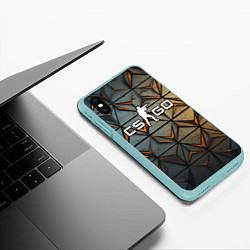 Чехол iPhone XS Max матовый CSGO объемные плиты, цвет: 3D-мятный — фото 2