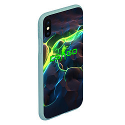 Чехол iPhone XS Max матовый CSGO green neon, цвет: 3D-мятный — фото 2