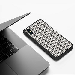 Чехол iPhone XS Max матовый Паттерн керамическая сетка, цвет: 3D-черный — фото 2
