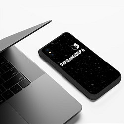 Чехол iPhone XS Max матовый Danganronpa glitch на темном фоне: символ сверху, цвет: 3D-черный — фото 2