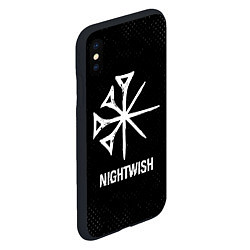 Чехол iPhone XS Max матовый Nightwish glitch на темном фоне, цвет: 3D-черный — фото 2