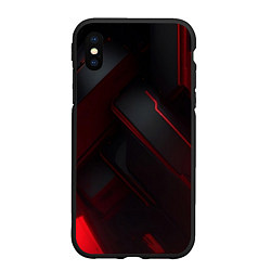 Чехол iPhone XS Max матовый Красная бесконечность, цвет: 3D-черный