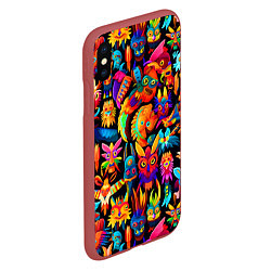 Чехол iPhone XS Max матовый Мифические монстрики, цвет: 3D-красный — фото 2