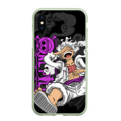 Чехол iPhone XS Max матовый One piece - Gear 5- purple, цвет: 3D-салатовый