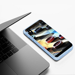 Чехол iPhone XS Max матовый Игра шашки, цвет: 3D-голубой — фото 2