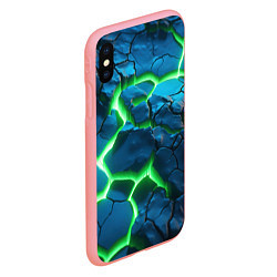 Чехол iPhone XS Max матовый Разлом зеленых плит, цвет: 3D-баблгам — фото 2