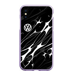 Чехол iPhone XS Max матовый Volkswagen - острые линии, цвет: 3D-светло-сиреневый