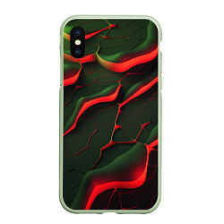 Чехол iPhone XS Max матовый Объемные зеленые плиты, цвет: 3D-салатовый