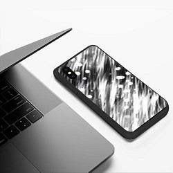 Чехол iPhone XS Max матовый Черно-белые штрихи, цвет: 3D-черный — фото 2