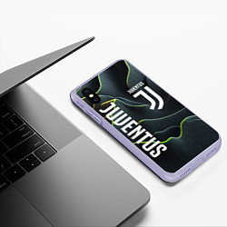 Чехол iPhone XS Max матовый Juventus dark green logo, цвет: 3D-светло-сиреневый — фото 2