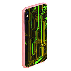 Чехол iPhone XS Max матовый Кибер схема зелёная, цвет: 3D-баблгам — фото 2