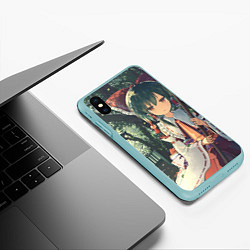 Чехол iPhone XS Max матовый Touhou Project Reimu Hakurei, цвет: 3D-мятный — фото 2