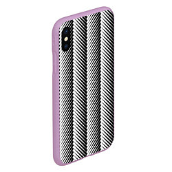 Чехол iPhone XS Max матовый Геометрический узор в елочку, цвет: 3D-сиреневый — фото 2