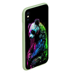 Чехол iPhone XS Max матовый Панда в краске, цвет: 3D-салатовый — фото 2