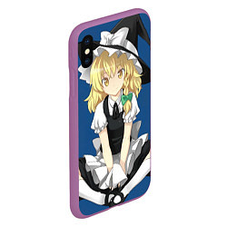 Чехол iPhone XS Max матовый Touhou Project Мариса Кирисаме, цвет: 3D-фиолетовый — фото 2