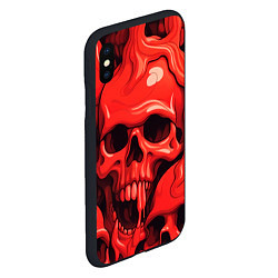 Чехол iPhone XS Max матовый Черепа красные, цвет: 3D-черный — фото 2