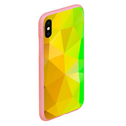 Чехол iPhone XS Max матовый Жёлто-зелёная геометрия, цвет: 3D-баблгам — фото 2